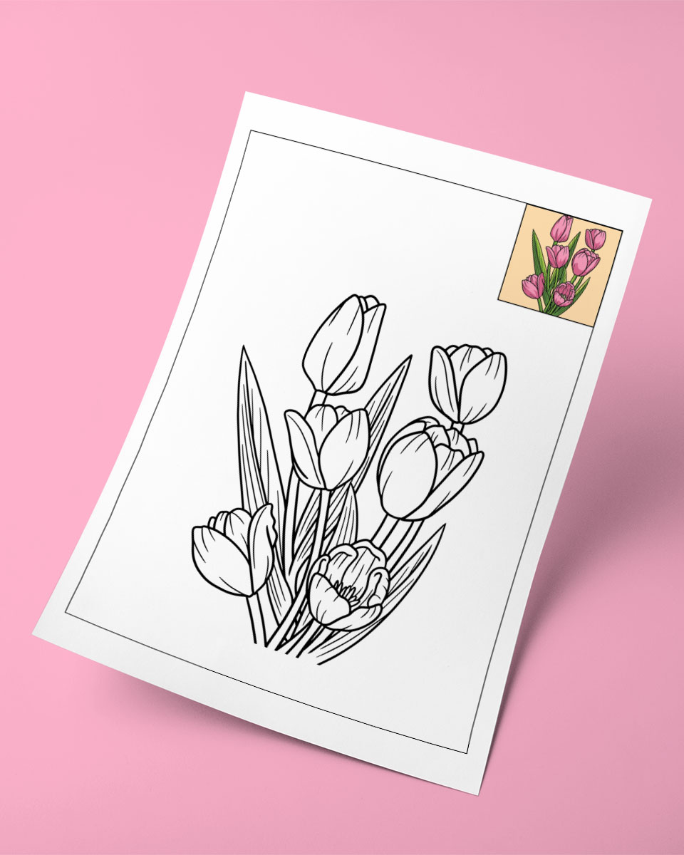Beautiful Flowers – Free 2 Copy Colouring Pages